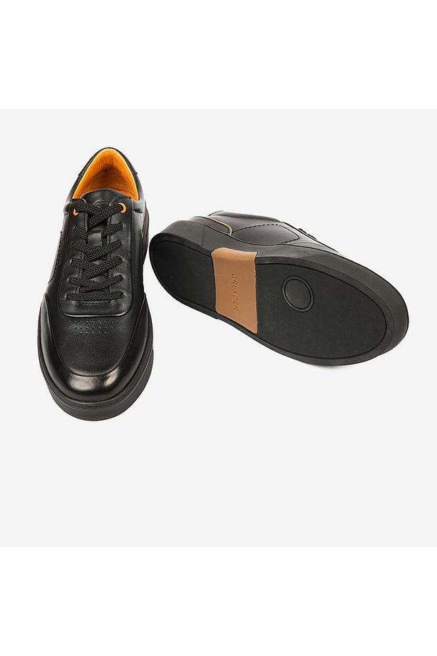 17421 Erkek Siyah Hakiki Deri Sneaker Ayakkabı - 6