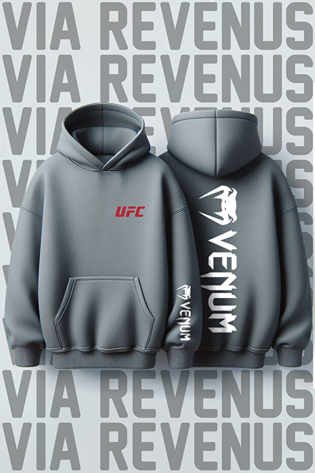 Ufc Front and Back Printed Unisex Hooded Sweatshirt