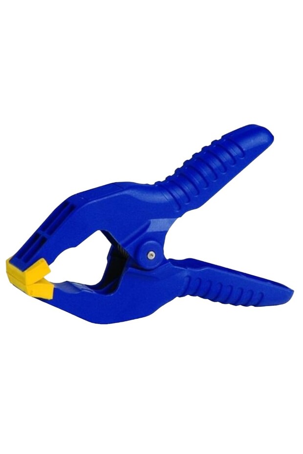مشبك زنبركي من الراتنج QUICK-GRIP 58200، سعة الفك 2 بوصة (50 مم)، عمق الحلق 2 بوصة، هيكل خفيف الوزن مقاوم للصدأ من الراتنج عالي التقنية، أزرق اللون، للاستخدام بيد واحدة مع وسادات حماية ناعمة