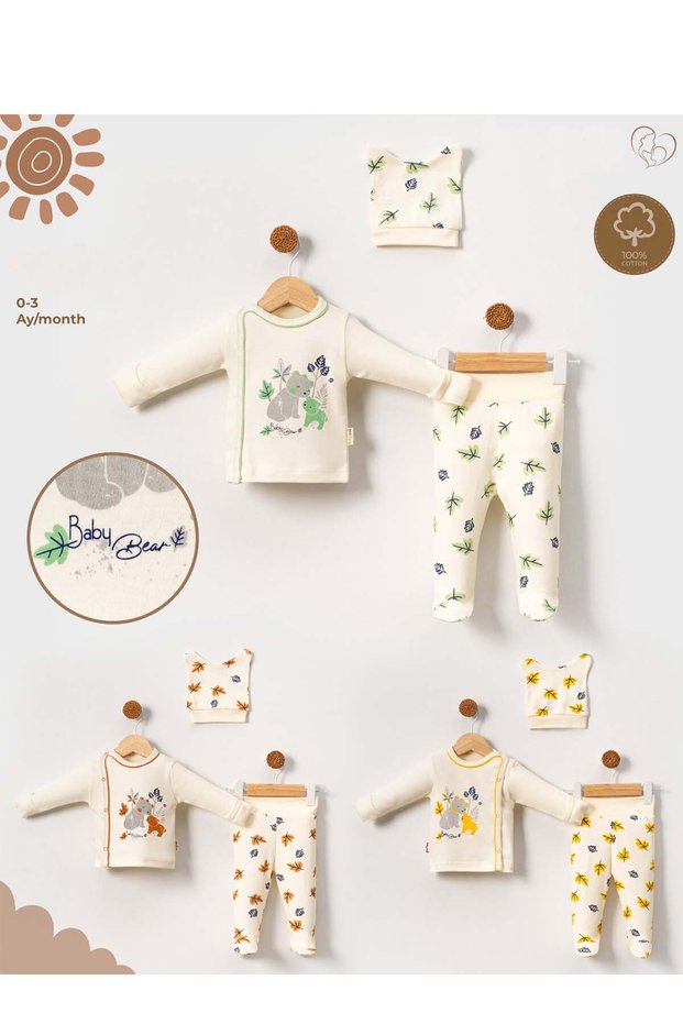 Newborn Hospital Release Set of 3 Cotton 100% Cotton Baby Clothes