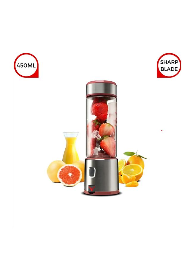 Emes Teknoloji 450 ml Taşınabilir Metal Blender – Kişisel Shake & Smoothie Hazırlayıcı - 2