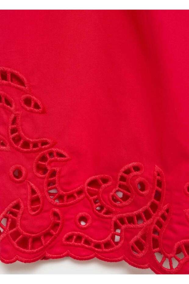 Ajur detaylı pamuklu şort - 6