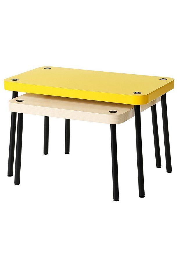 sehpa seti, sarı-huş görünüm, 2 parça - 1