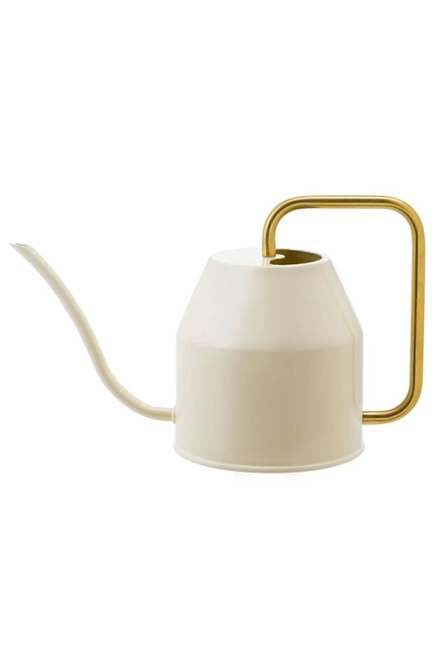Flower Plant Watering Can, Cream - Gold Color, 0.9 Lt