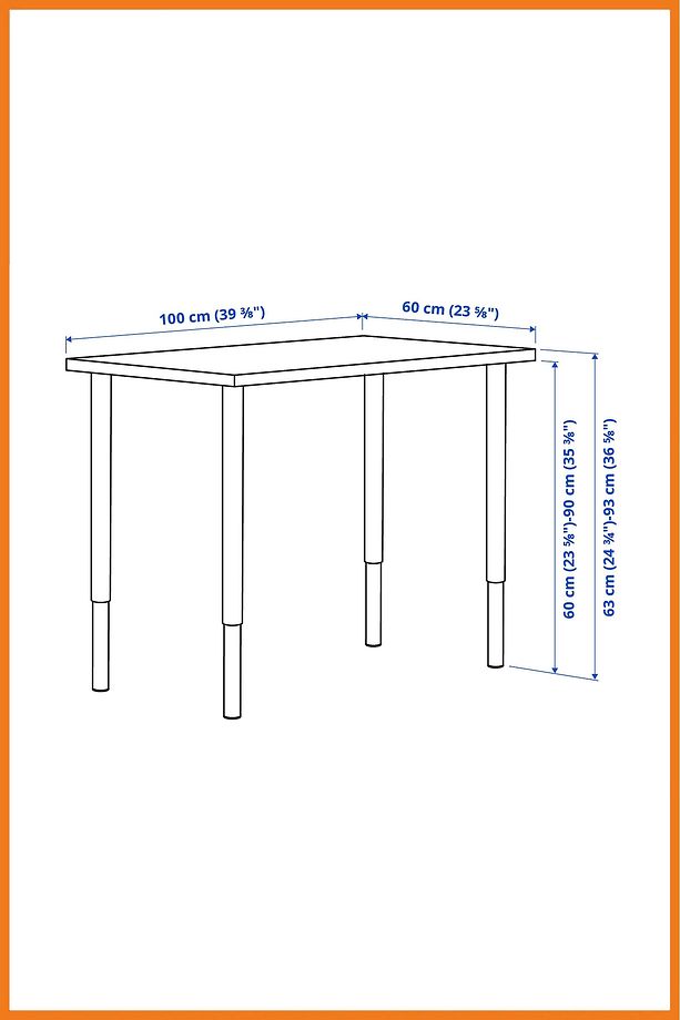 Çalışma Masası Yüksekliği Ayarlanabilir Çelik Boru Ayaklı Mdf Panel Bilgisayar Çizim 60x93x100 Beyaz - 4
