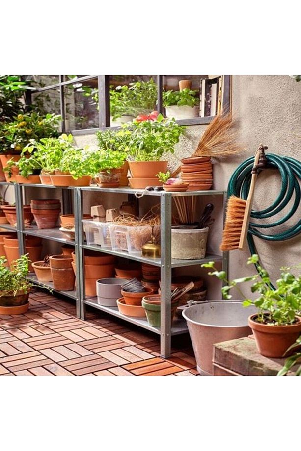 Moye Store Hyllis Bahçe Balkon Açık Raf Ünitesi 27 X 60 X 74 Galvanizli Çelik - 4