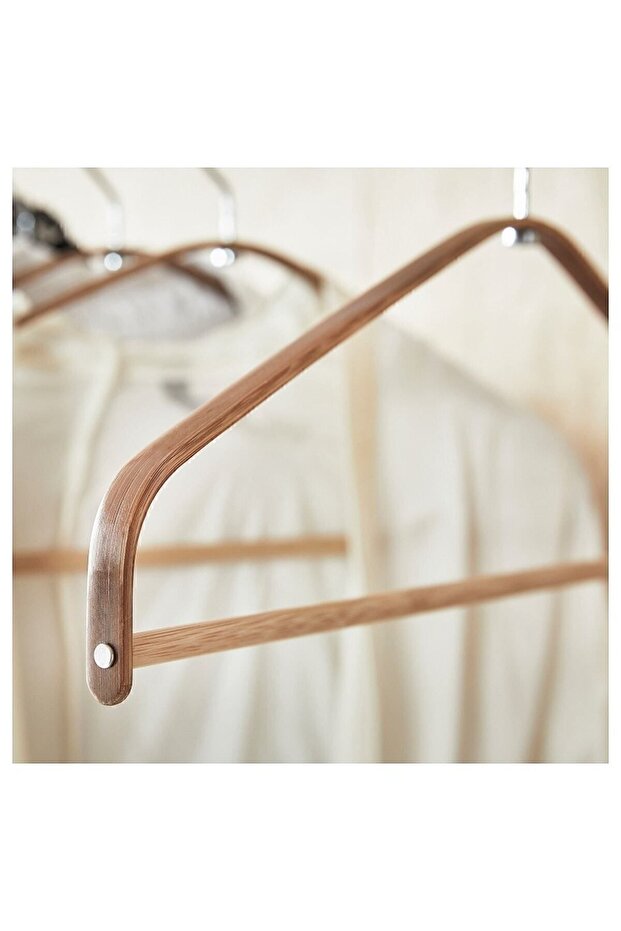 Bambu Elbise Askısı 5 Adet, Askı, Düzenleme, Bambu - 2