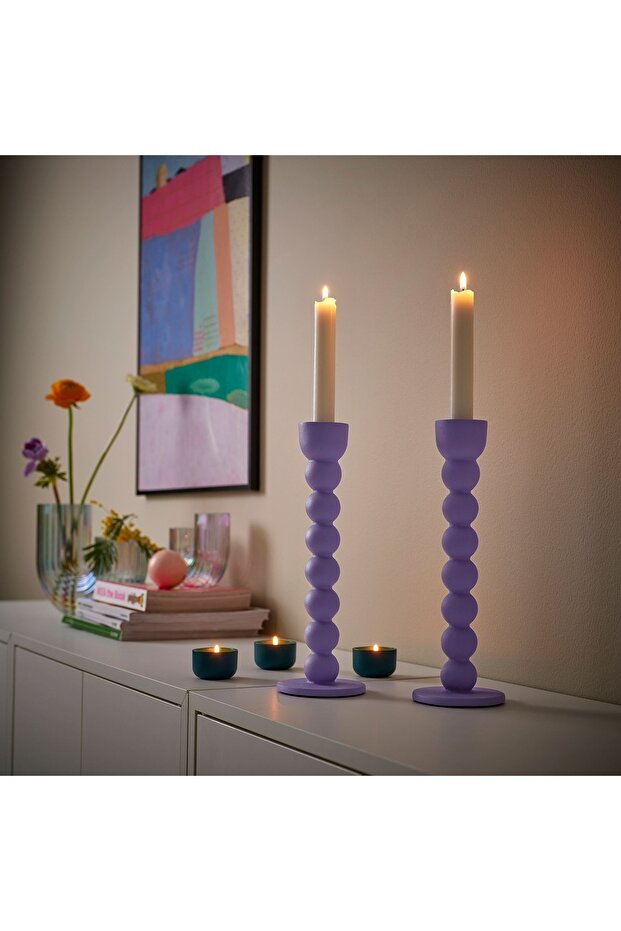 ELDIGHET şamdan, lila, 27 cm - 3