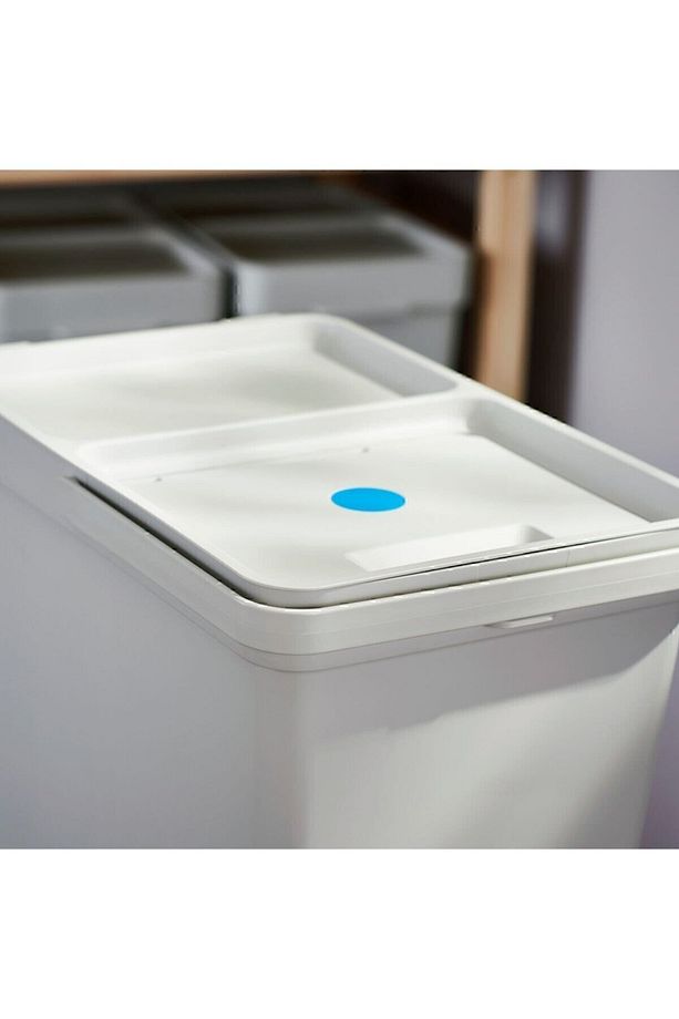 Hallbar 35 Litre Çöp Kutusu, Atık Ayırma, Çamaşır Ayırma Kutusu Açık Gri - 2