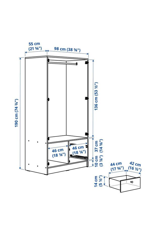 gardırop, meşe görünümlü - 8
