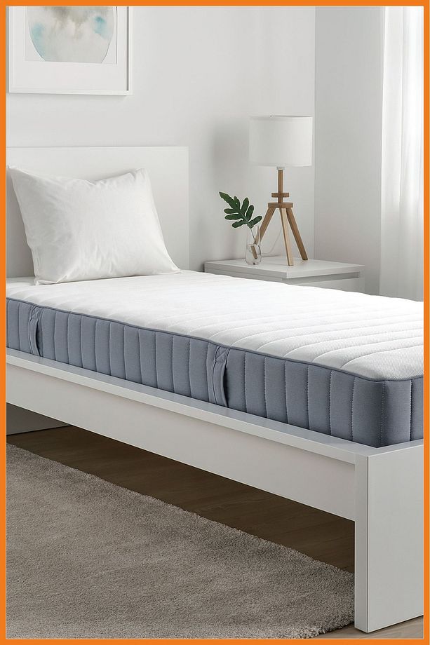 Yatak Tek Kişilik Ergonomik Paket Yaylı 5 Konfor Bölgeli Sert Polyester Genç Yetişkin 90x200 Mavi - 6