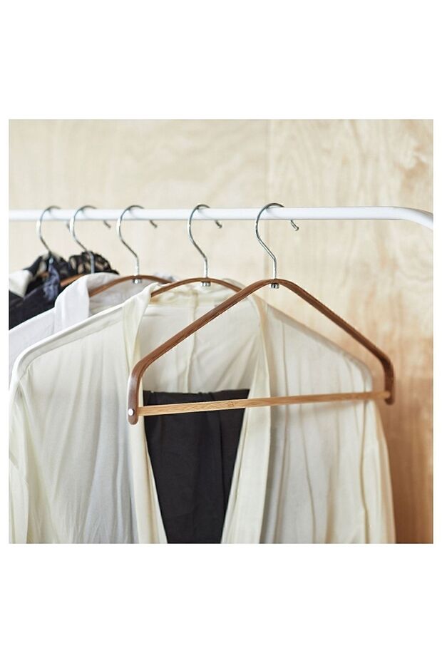 Bambu Elbise Askısı 5 Adet, Askı, Düzenleme, Bambu - 3