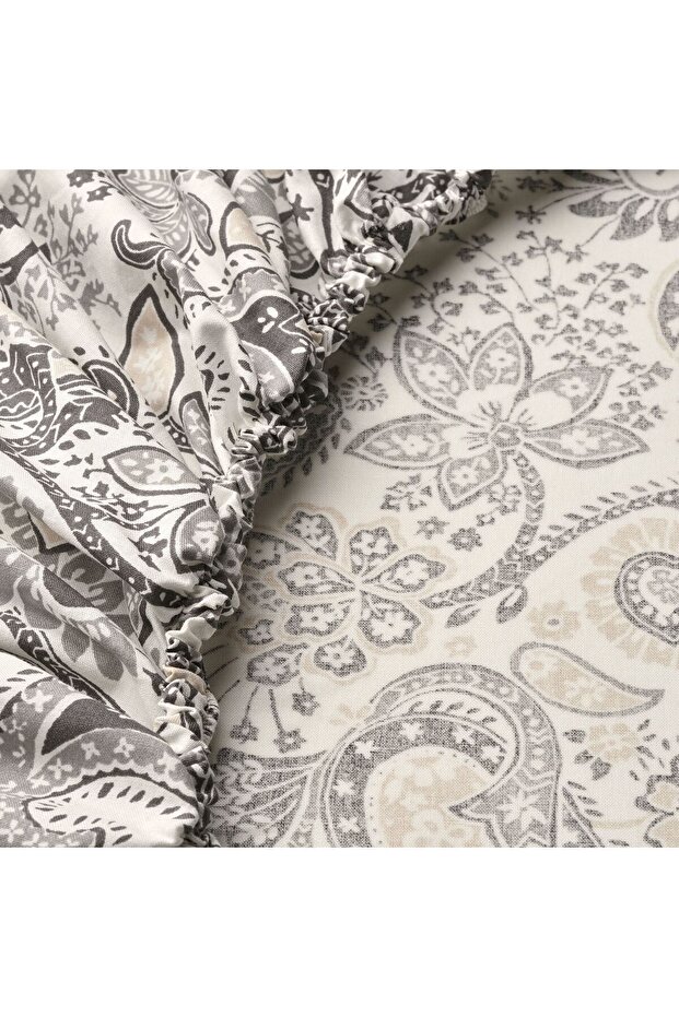 Elasticated Fitted Sheet, Grey-White, 160X200 cm - 4