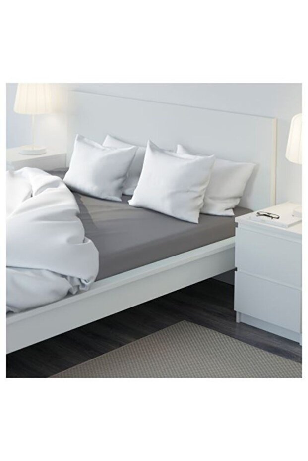 شرشف مطاطي، رمادي، 160x200 سم - 2