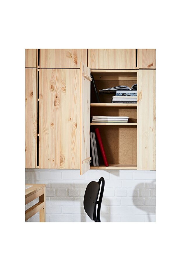 kapaklı dolap, çam, 80x30x83 cm masif çam - 6