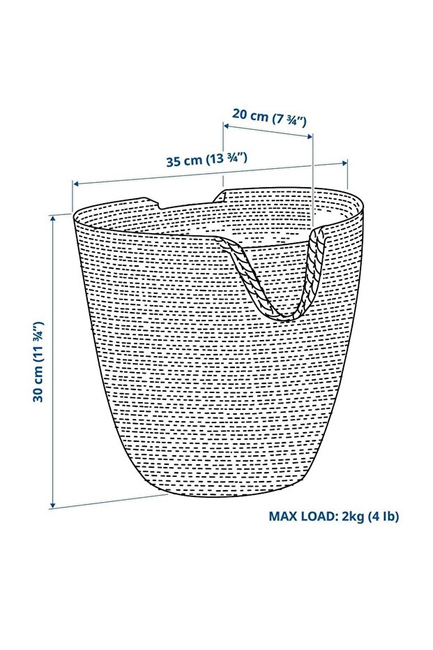 Tolknıng Örme Sepet, Örme Sepet Çanta, Jüt 20x30  cm - 5