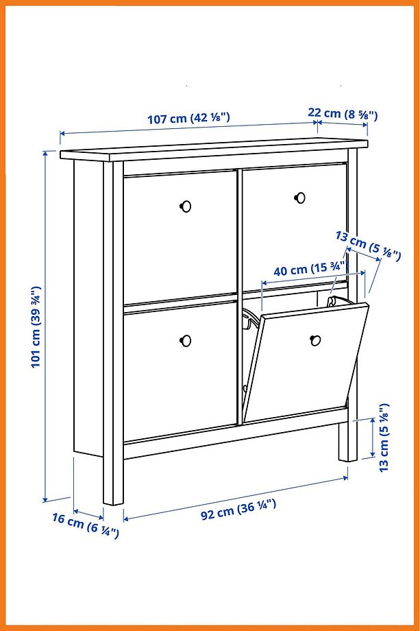 Ayakkabı Dolabı 4 Kapaklı Ayaklı Kulplu Ayakkabılık 107x101x22 Cm Beyaz - 6