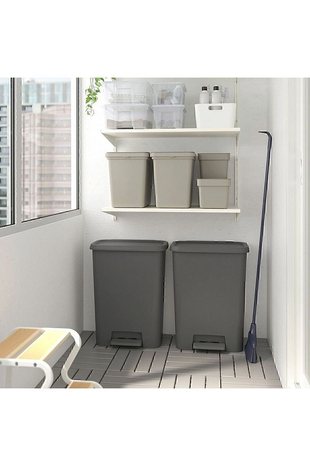 KNÖCKLA ÇÖP KUTUSU, Koyu Gri, 50 lt, BÜYÜK BOY ÇÖP KUTUSU HACİM 50LT, Yükseklik: 62.5 cm - 7