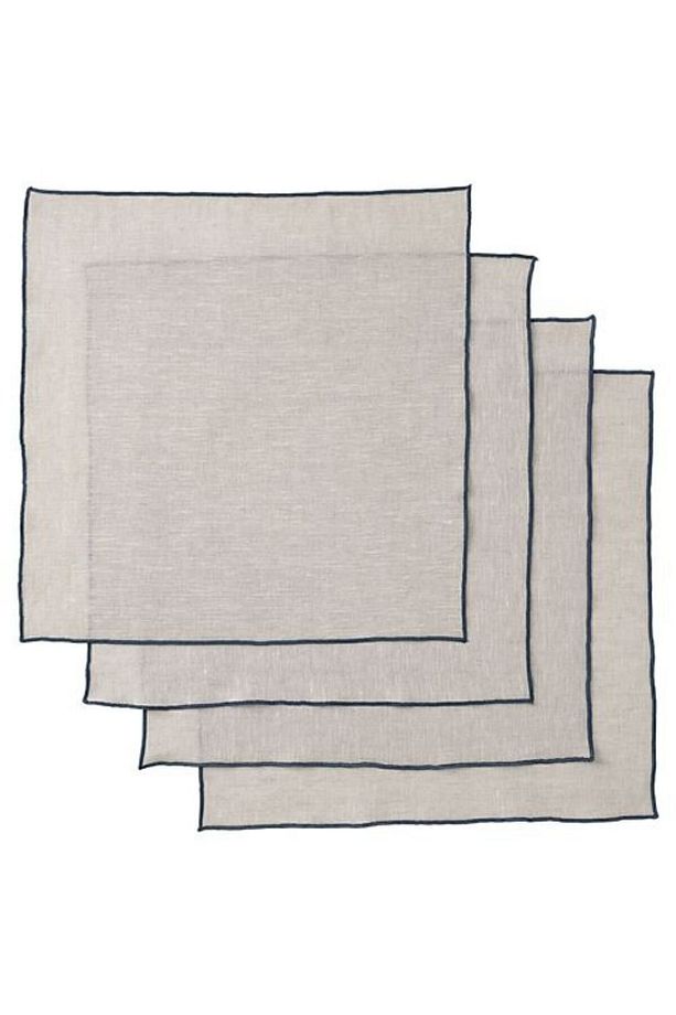 Kumaş Peçete 4 Adet Gri 35x35 - 1
