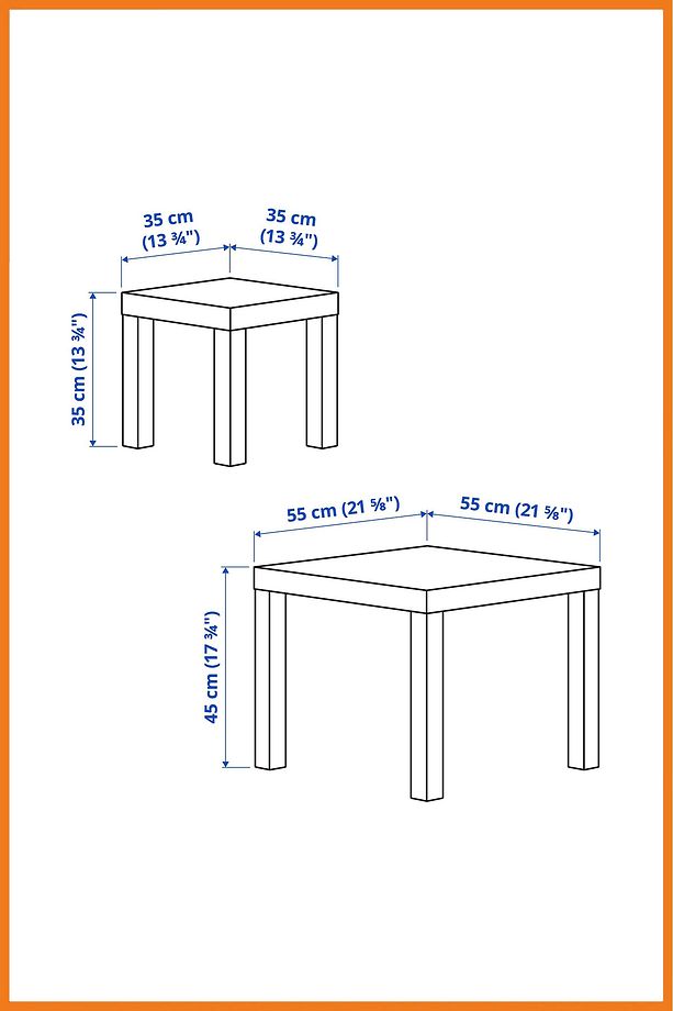 Zigon Orta Sehpa Seti 2 Adet Kare İç İçe Geçmeli Kare Melamin Kaplama MDF 55x45x55 Beyaz - 7