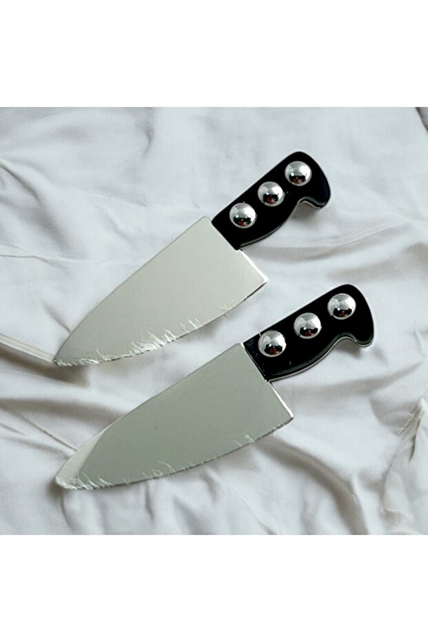 Bıçak Model Özel Tasarım Çelik Küpe - 3