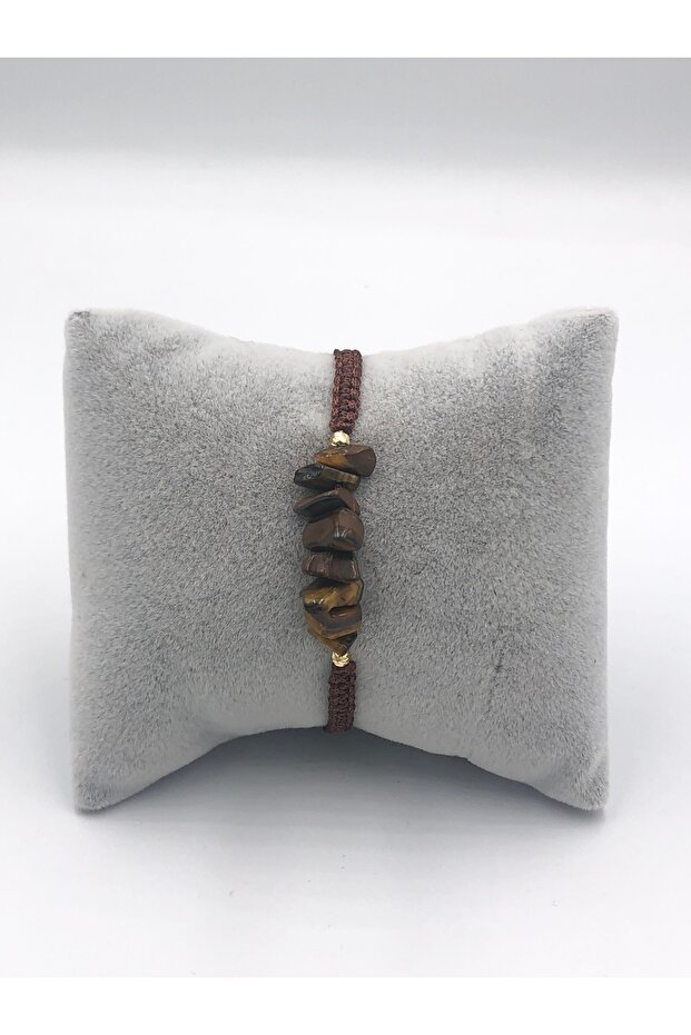 Tasarım Kaplangözü Taşı Unisex Örgü Doğaltaş Bileklik - 1