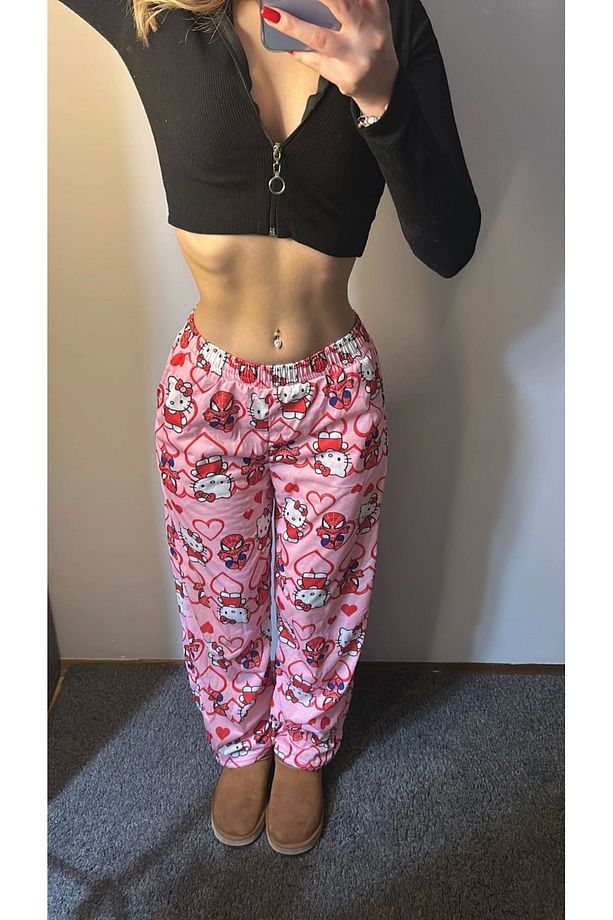 Örümcek Adam Hello Kitty Pembe Renk Eşofman Altı - 4