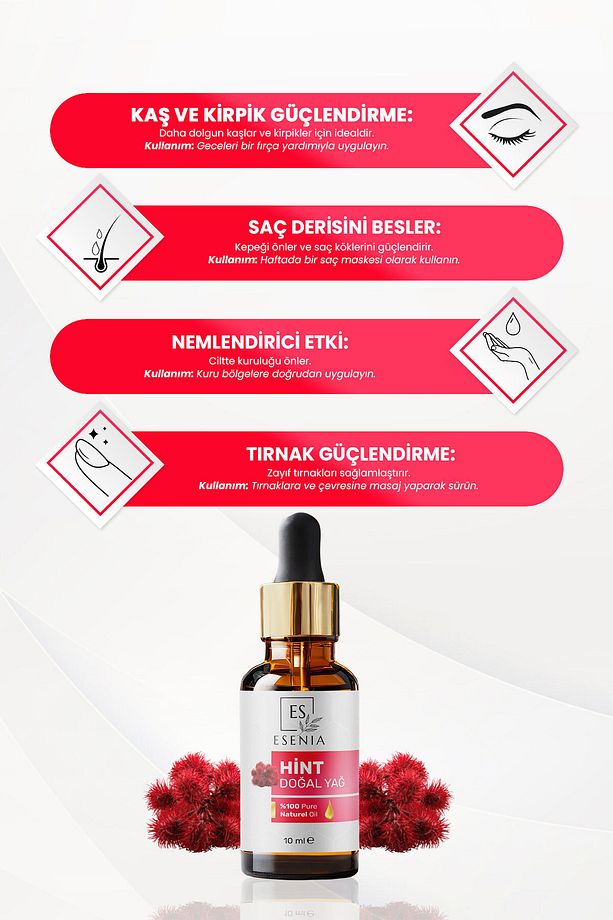 Hint Yağı %100 Saf ve Doğal Bitkisel Uçucu Yağ Castor Essential Oil 10ml - 4