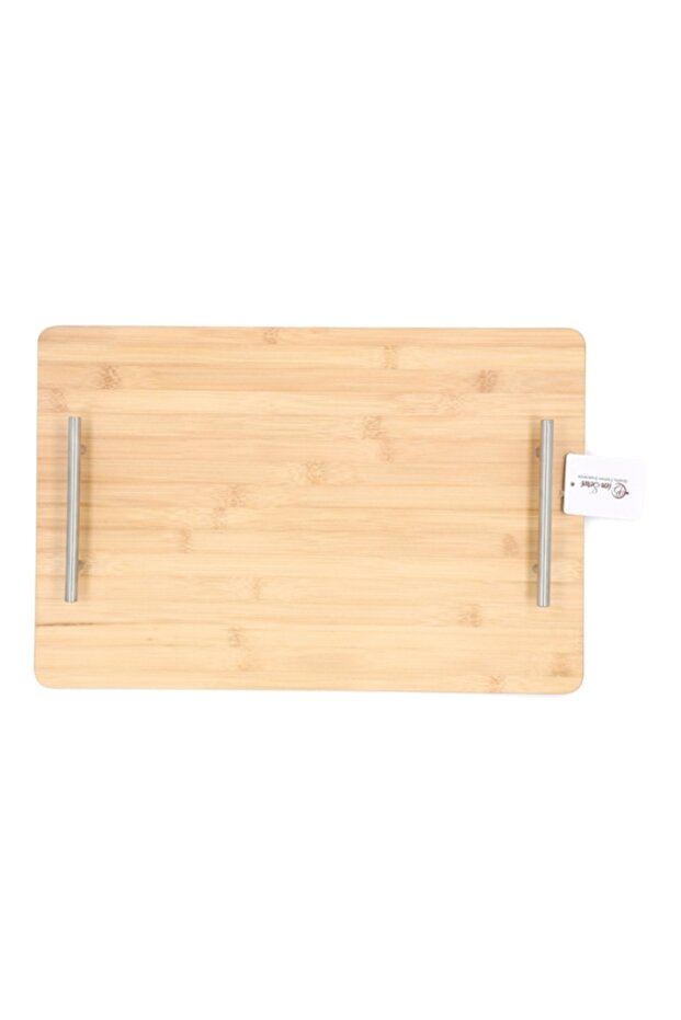 Rectangular Bamboo Serving Tray with Handle - 2