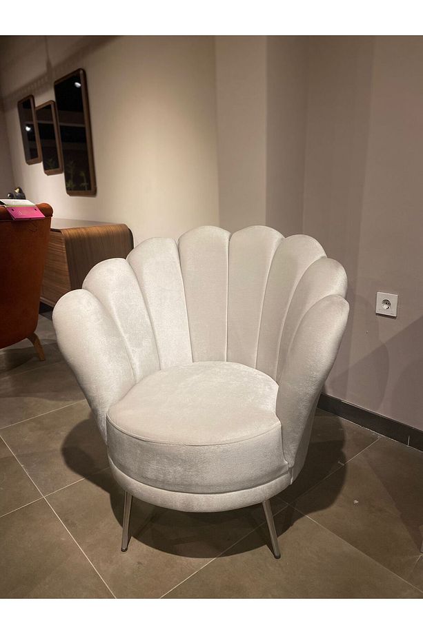 Papatya Krem Berjer Krom Ayak, Ofis, Kuaför, Bekleme Salonu - 1