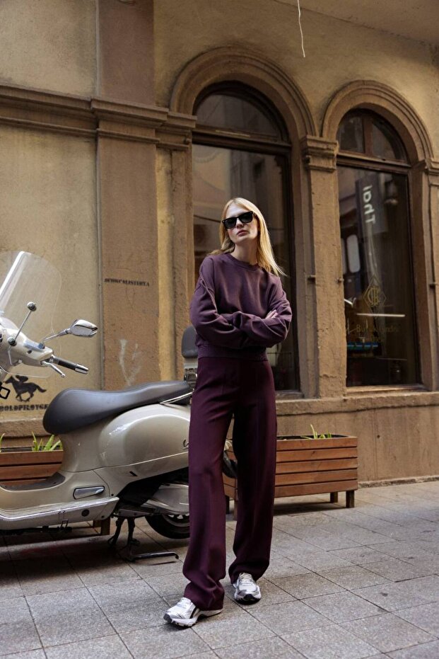 Asit Yıkama Crop Sweat - 1