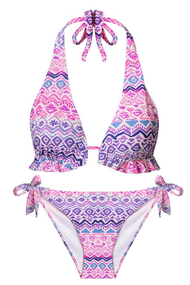Nevers Frill Triangle Cut Bikini Set Authentic Patterned - 6
