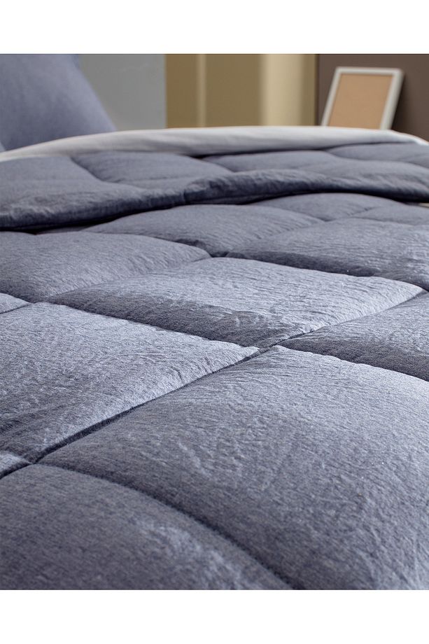 Meleni Tek Kişilik Comforter Set - İndigo - 2