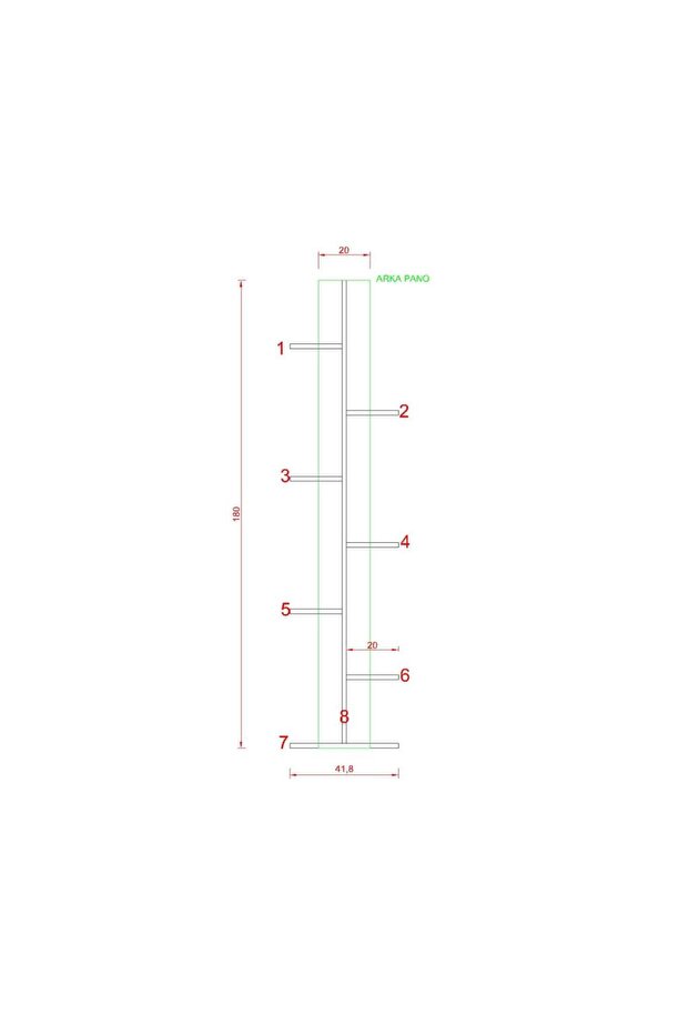 TREE  DUVAR RAF SET KREM ( MAT ) - 2