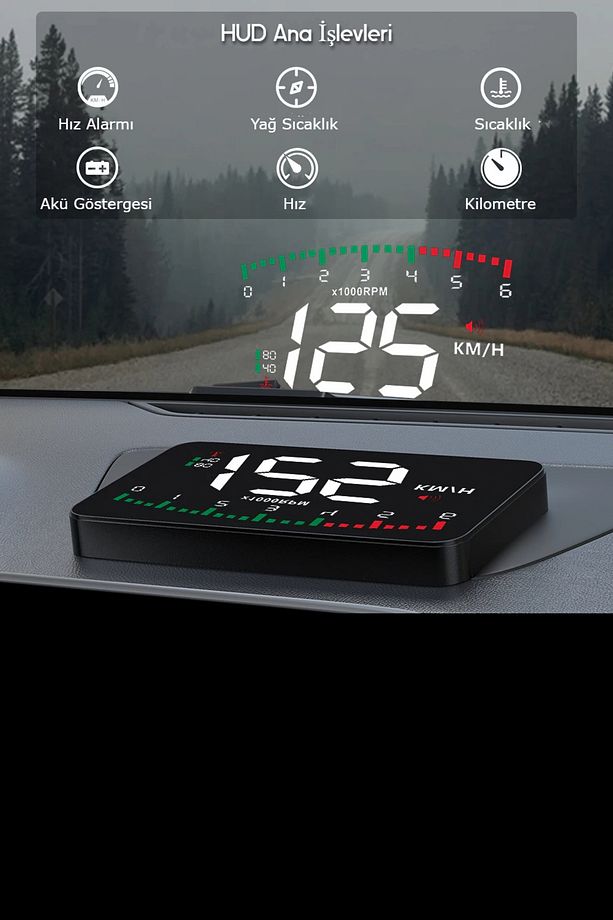 G10 Otomatik Hud Ekran Araba Projektör Alarmı Hız Göstergesi - 1