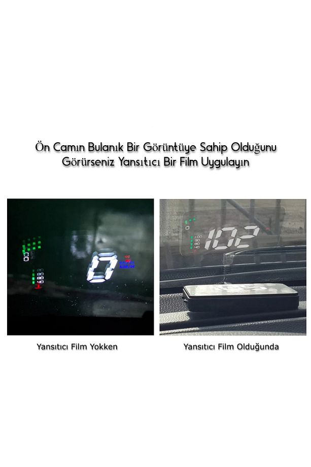 G10 Otomatik Hud Ekran Araba Projektör Alarmı Hız Göstergesi - 5