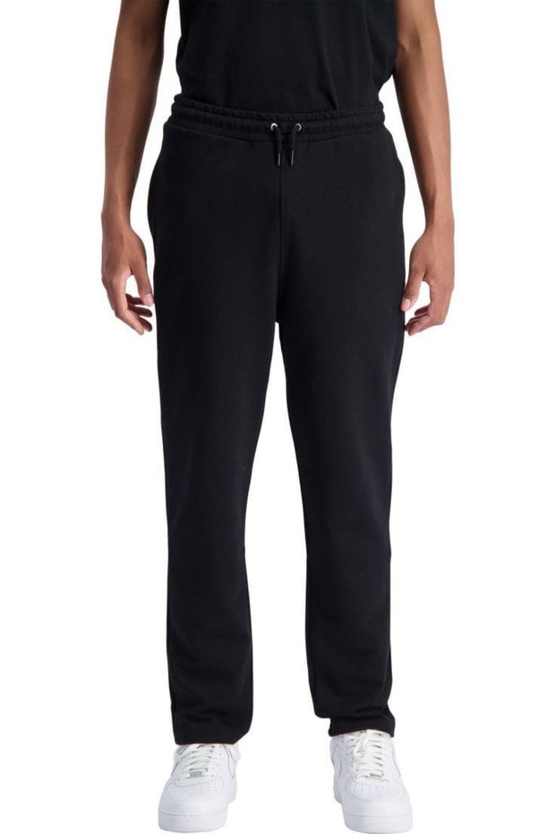Black Men's Cotton 3 Threads Baggy Leg Comfortable Training Pants