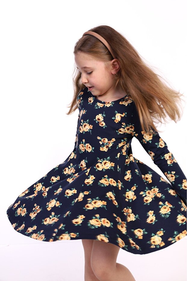 Girls' Floral Patterned Dress