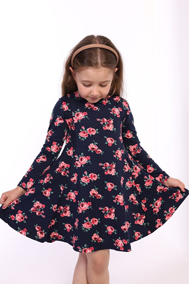 Girls' Floral Patterned Dress