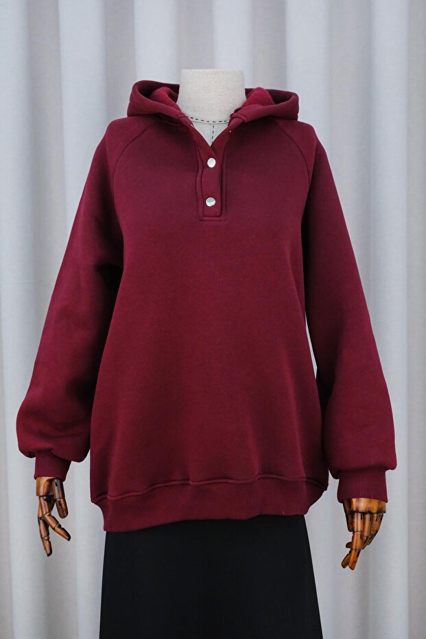 Women's Hooded Sweatshirt Burgundy
