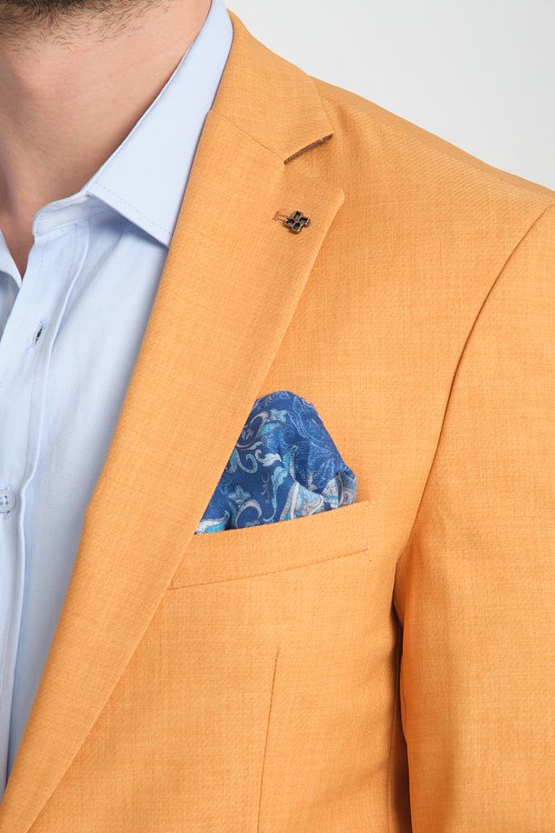 Nipoye Erkek Açık Kiremit Tam Astarlı Mono Yaka Slim Fit Spor Blazer Ceket - 3