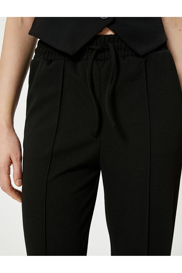 Jogger Pantolon Beli Bağcıklı Cepli Nervürlü - 5