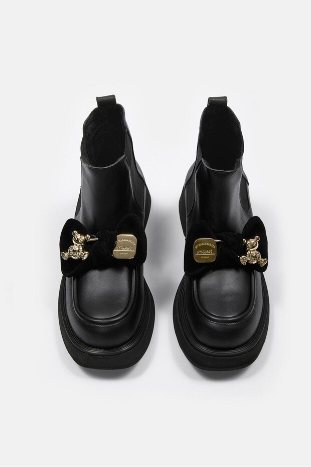 Teddy Siyah Hakiki Deri Kadın Bot - 1