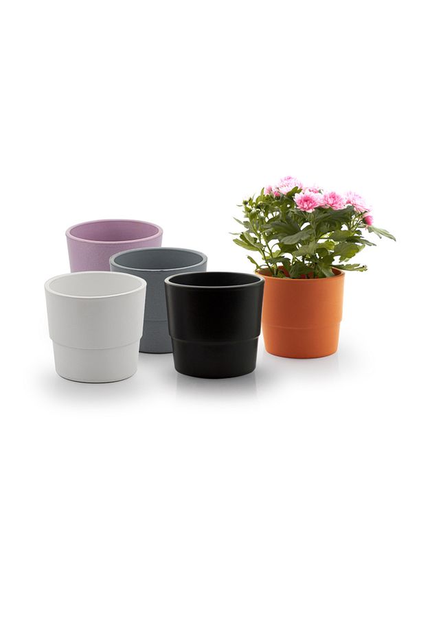 4 Adet London Toprak Saksı Deliksiz Tabaksız 14x12cm 1000ml - 4