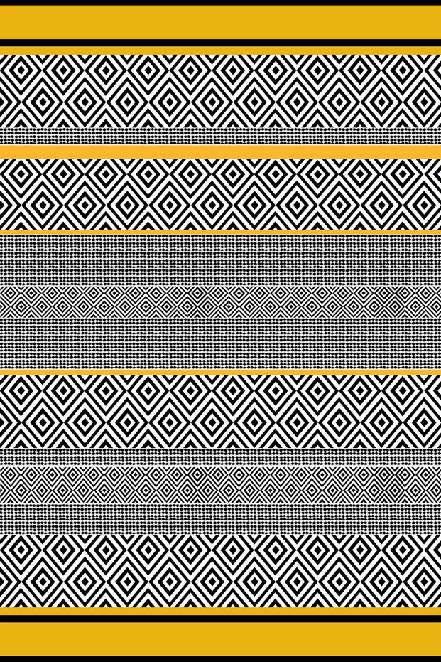 Mira Yellow Gray Geometric Design Modern Decorative Carpet Mira 1548