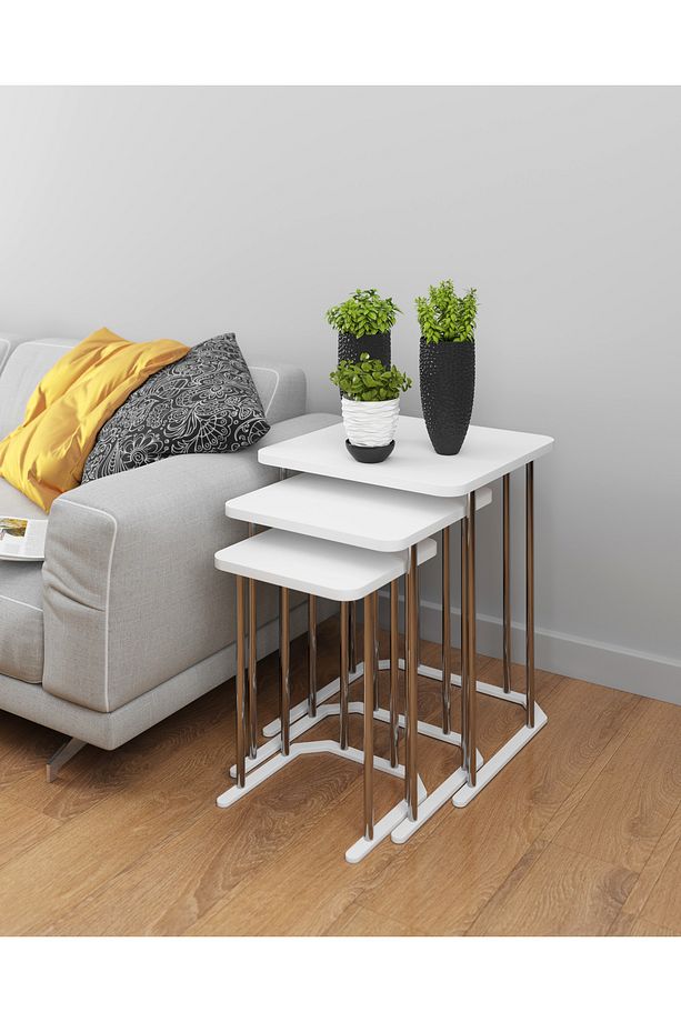 Erciyes 3 lü zigon sehpa mdf - 1