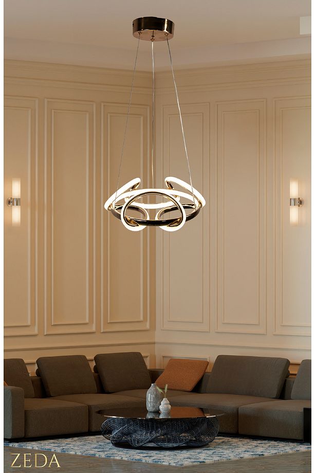 Zeda Krom Kaplamalı 3 Renk Ufo Mini Avize Led Avize - Modern Ve Şık Avize - 4