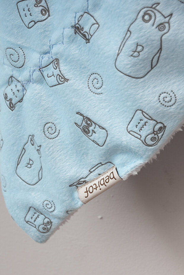 بطانية قطيفة بطبقة مزدوجة بنمط البومة اللطيفة - 2