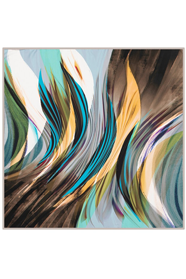 90X90 Aker Polyester Tivil Eşarp - 1