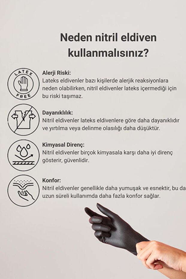 Evo Beyond Nitril Muayene Eldiveni M - 3